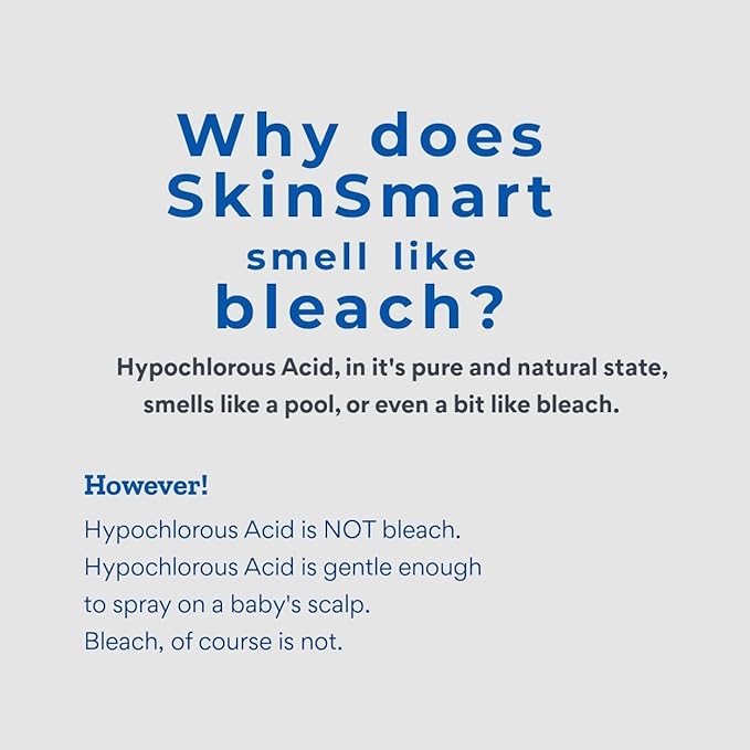 SkinSmart Antimicrobial Wound Therapy, Hypochlorous Acid Safely Removes Bacteria so Wounds Can Heal, 8 Ounce Clear Spray