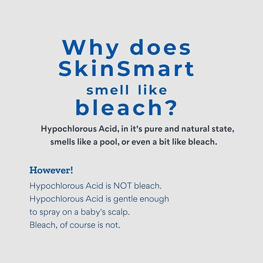 SkinSmart Antimicrobial Wound Therapy, Hypochlorous Acid Safely Removes Bacteria so Wounds Can Heal, 8 Ounce Clear Spray