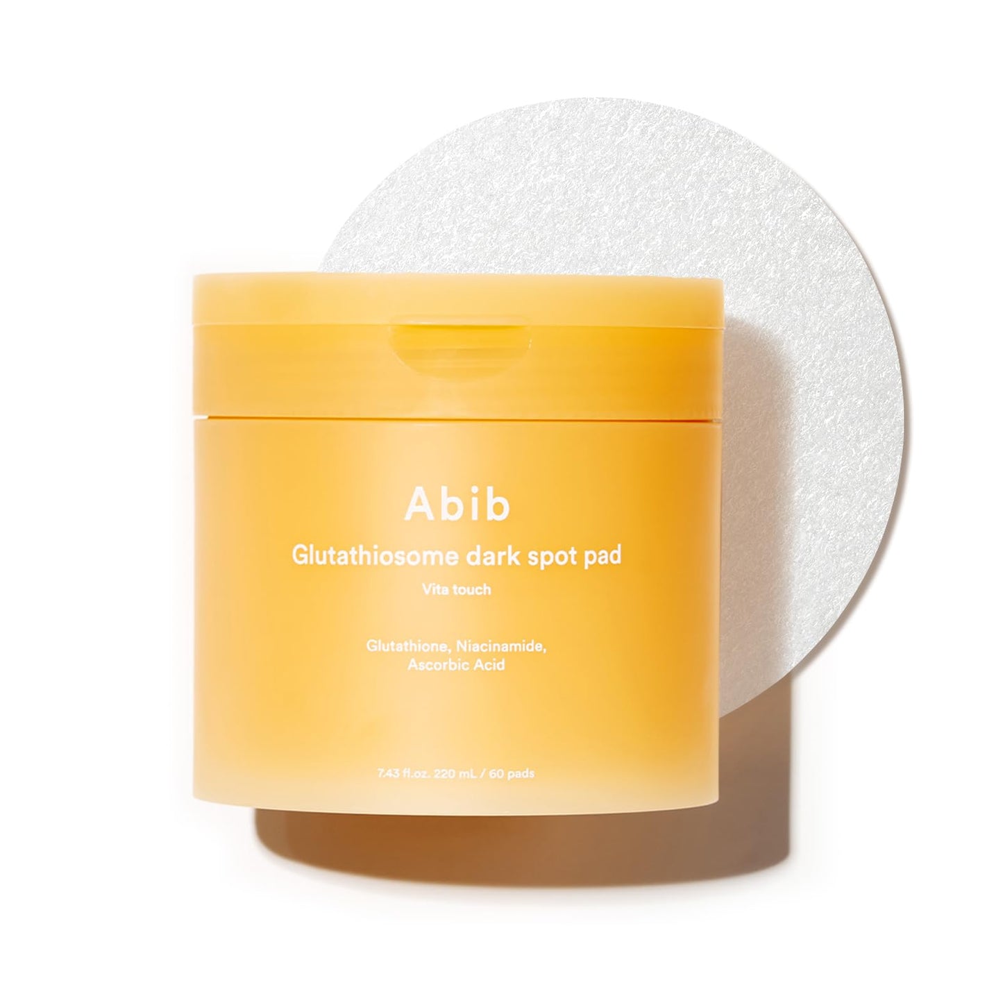 Abib Glutathiosome Dark Spot Pad Vita Touch 60pads 4.90 fl.oz. | Korean Brightening Toner Pads for Face with Niacinamide, Glutathione, Exosome, LHA, Cleansing, Disposable, Exfoliant, Skin Care
