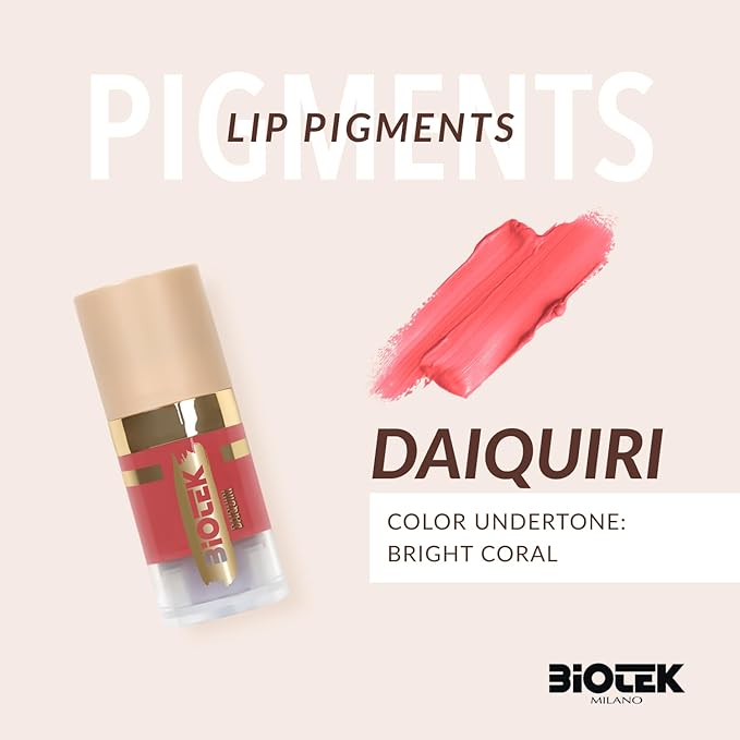 Biotek Lip Pigment for Permanent Makeup - Bright Coral Color for Lip - Made in Italy - Daiquiri 0,24 fl.oz.