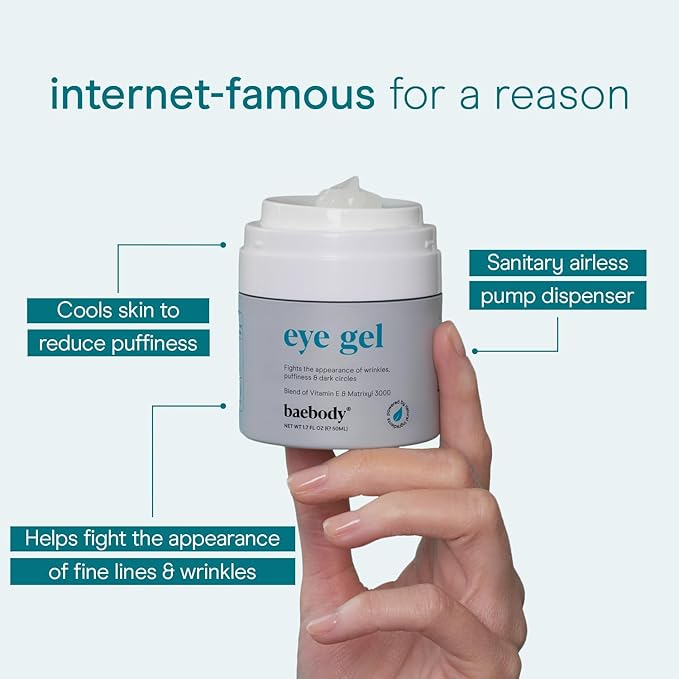 Baebody Eye Gel - Advanced Cooling Under Eye Cream For Dark Circles and Puffiness - Anti Aging and Hydrating - Beauty Gifts for Women (50 ml/1.7 fl oz)