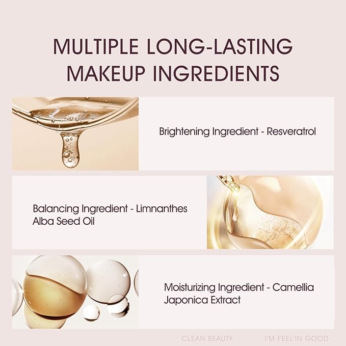 Long-Lasting Cushion Foundation, Natural Cover Foundation Makeup, Breathable and Lightweight Makeup Cushion Foundation, for Light Medium Skin, Yellow Undertone, 0.45 Fl Oz x 2