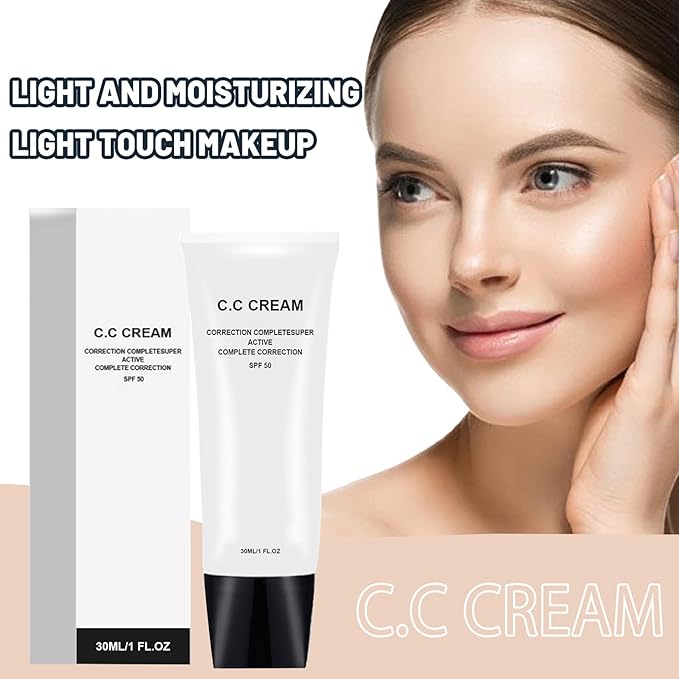 Skin Tone Adjusting CC Cream SPF 50, New Cosmetics CC Cream, Pre-makeup Primer Moisturizing Skin Concealer Skin Tone (Natural, 1PCS)