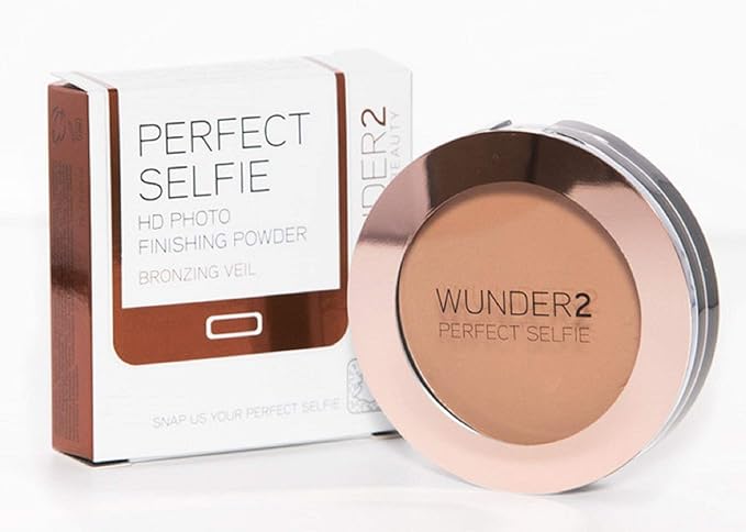 WUNDER2 PERFECT SELFIE Makeup Bronzing Veil HD Photo Finishing Powder Matte For Shine-Free Finish Pressed Compact, Sunkissed Bronzer Contour