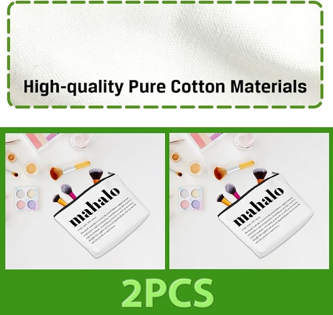 2pcs Makeup Bags Hawaii Cosmetic Bag Hawaiian Gifts Hawaiian Souvenirs Thank You Gifts for Women Female Grandma Mom Sister Friend Wife Travel Toiletry Bag Christmas Thanksgiving Birthday gift