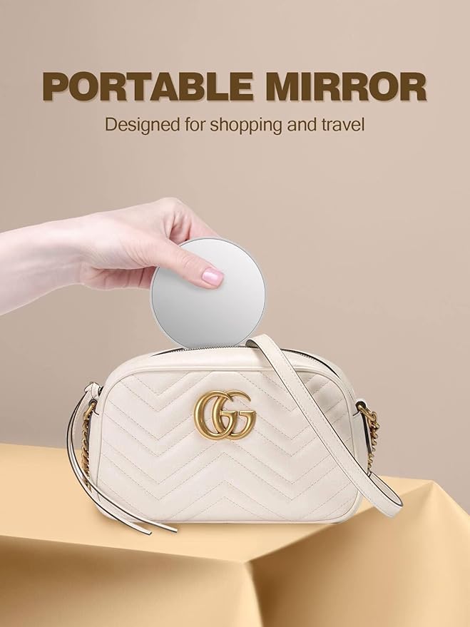 10X Magnifying Mirror with 2 Suction Cups, 3.5 inches Magnified Makeup Mirror and Slant Tweezers,Grey,1PC