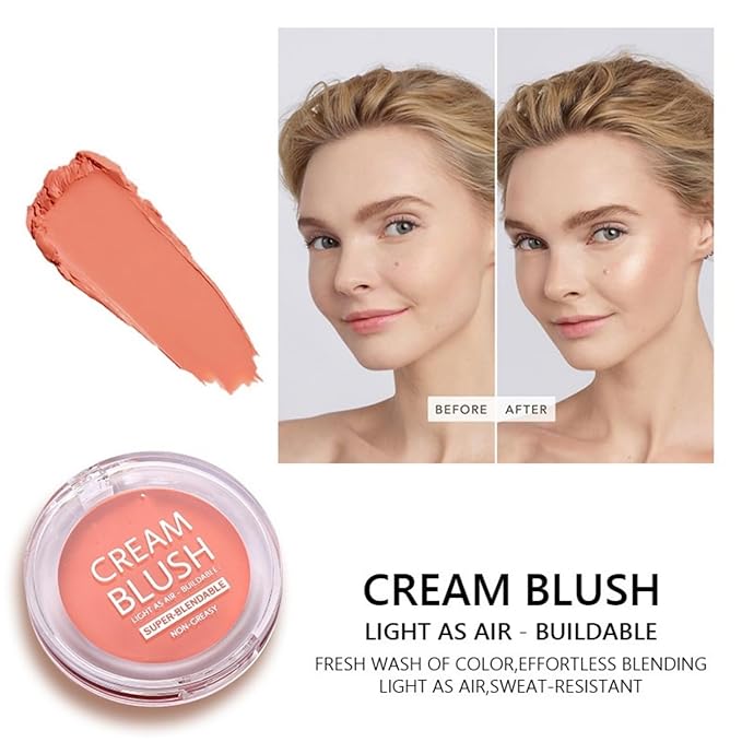 MAEPEOR Cream Face Blush 8 Color Lightweight Smooth Natural Look Matte Face Blush Long-Lasting Buildable Blusher for Cheeks (107 Grape)