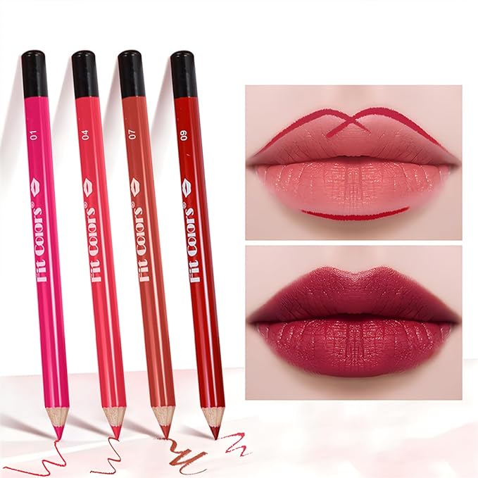 12Pcs Matte Lip Liner Set,Creamy Velvet Lipstick,One Step Lips Makeup Kit,Waterproof Long Lasting Smooth High Pigmented Lip Pencil for Daily