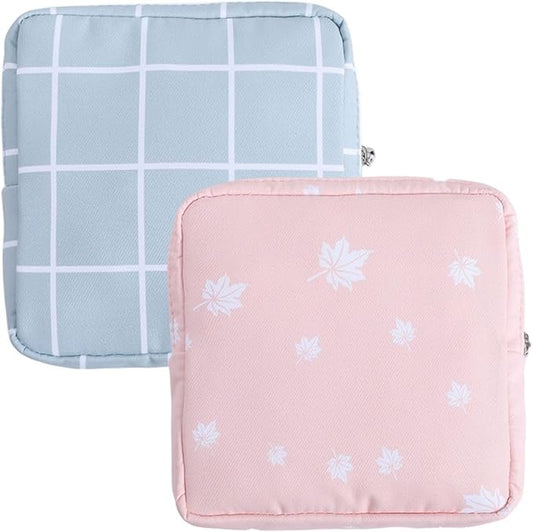 2PCS Mini Makeup Bag,Cute Pocket Cosmetic Bag,Portable Small Make Up Bags for Women,Travel Cosmetic Bag Small Makeup Pouch,Mini storage bag for Sanitary pad,coin,lipstick,jewelry