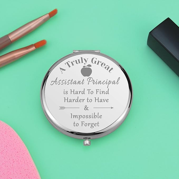 Assistant Principal Appreciation Gifts Portable Makeup Mirror Thank You Gift for Women Assistant Principal Retirement Gift Folding Makeup Mirror Christmas Thanksgiving Graduation Gift