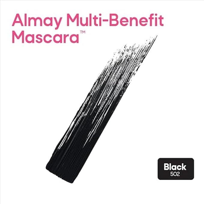Almay Mascara, Volume, Length, Definition & Conditioning, Multi-Benefit Eye Makeup, Hypoallergenic and Fragrance-Free, 502 Black