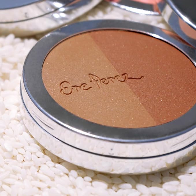 Ere Perez - Natural Rice Powder Bronzer + Contour | Oil Absorbing, Velvet Shimmer Finish, Medium Coverage | Sunflower + Chamomile Oil, Vitamin E | Vegan, Cruelty-Free, Clean Beauty (Tulum)