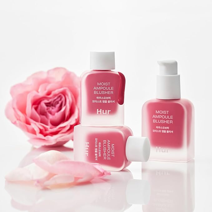 Moist Ampoule Blusher with 50% Moisture Essence | Hydrating & Long-Lasting Blush | 0.33 fl. oz. (9 Shades) - Pink Rosie