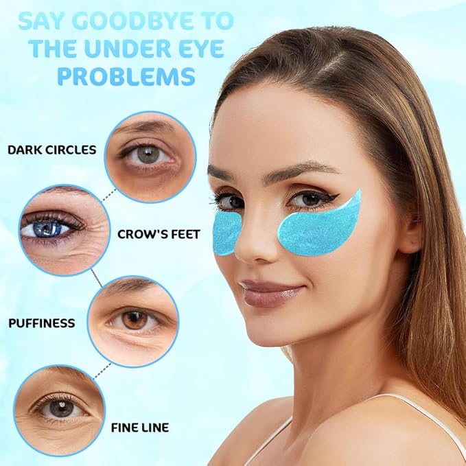 AMY'S DIARY Eye Mask Under Eye Patches (30 Pairs)- Puffy Eyes & Dark Circles Treatments,Reduce Under Eye Bags and Smooth Wrinkles,Eye Skin Care Pads With Collagen (Blueberry Extract)
