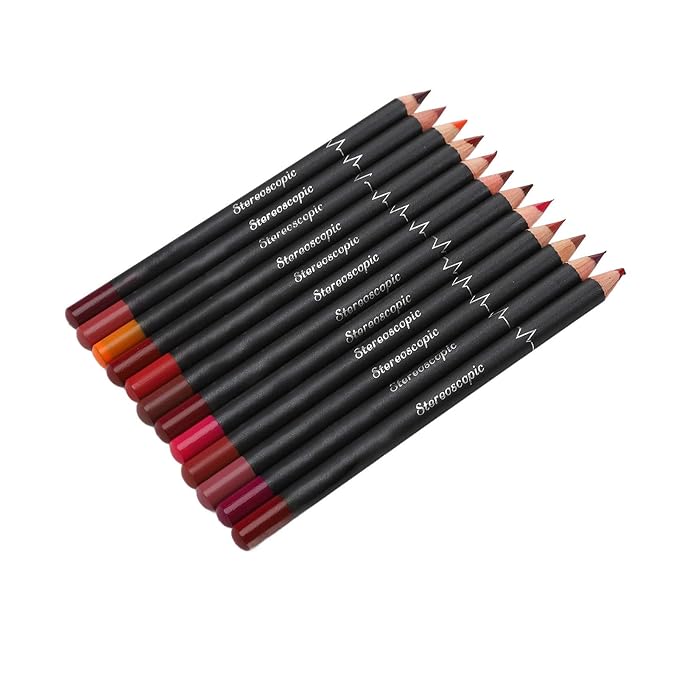 12Pcs Lip Liner Contour Pencil, Lip Liner Contour Pencil Matte Lipstick Set for Beauty Lovers Lipstick Pencil Makeup Tool Set Lip Contour Pencil Matte Lipstic