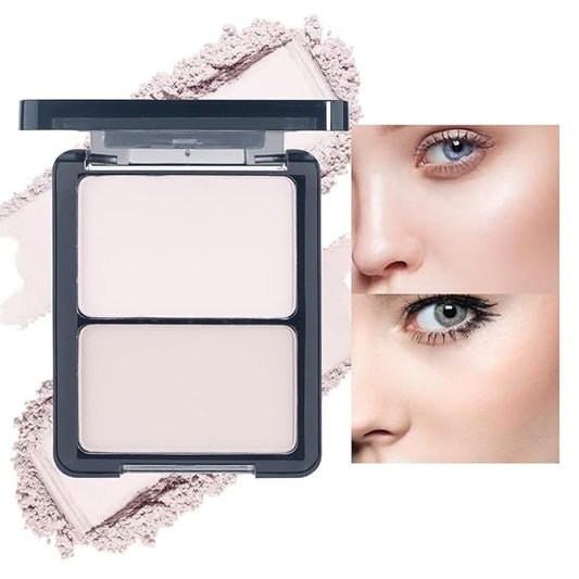 3 IN 1 Brown Nude Face Highlight Bronzer Powder Palette for Face Cheeks Contour Brightening, Buildable Matte Coverage Natural Makeup,Ultra Sculpt Nose Shadow Eyeshadow Primer-Pink
