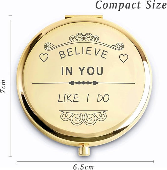 Personalized Gifts for Women Girls, Inspirational Compact Mirrors, 2025 Graduation Gifts for Her, Unique Mothers Day Birthday Gifts for Mom Sister Wife Daughter Niece, Friendship Gifts for Friends