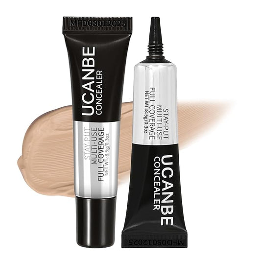 UCANBE Stay-Put Full Coverage Concealer, Long-Wear Waterproof, Under Eye Brightener Concealer, Color Corrector for Dark Circles, Acne, Blemishes, Redness Color Correcting Cream (05 MEDIUM SAND)