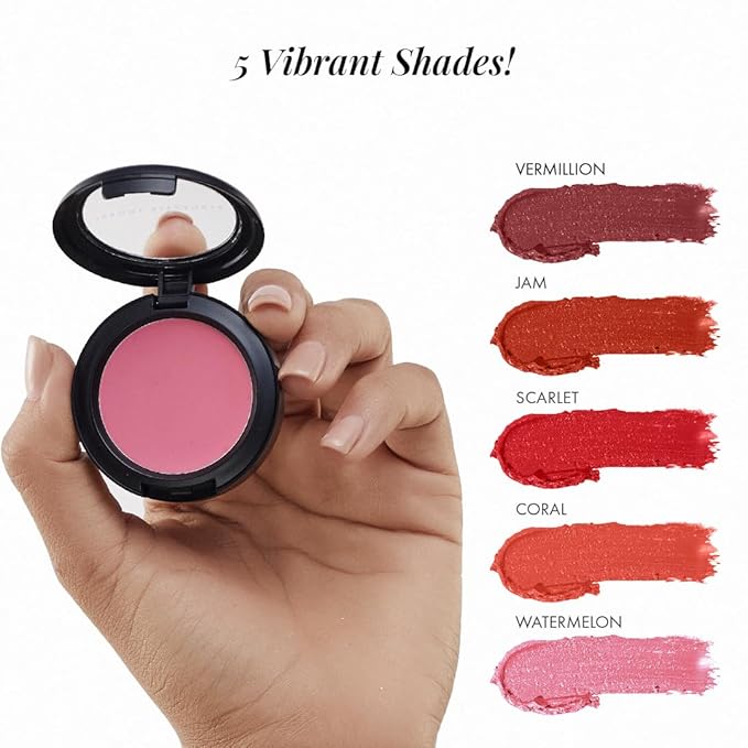 Jerome Alexander Blush ‘n’ Kiss Cream for Cheeks & Lips | Creamy, Lightweight, Buildable Coverage | Blush Balm Face Makeup|Tint Watermelon