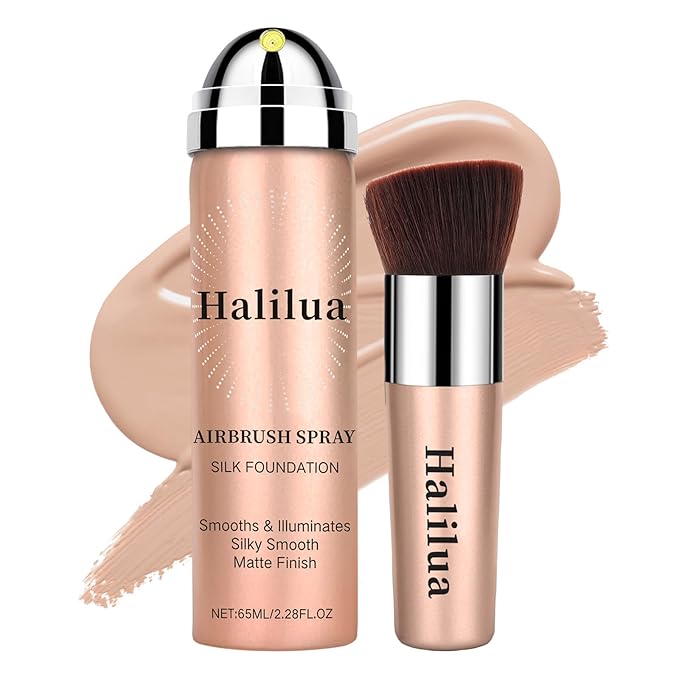 Airbrush Foundation Makeup Spray, Mini Travel Makeup,Silk Airbrush Flawless Setting Spray,Long-lasting&Waterproof Foundation for Smooth Radiant Creamy Skin,Breathable Anti-aging(02#Beige)