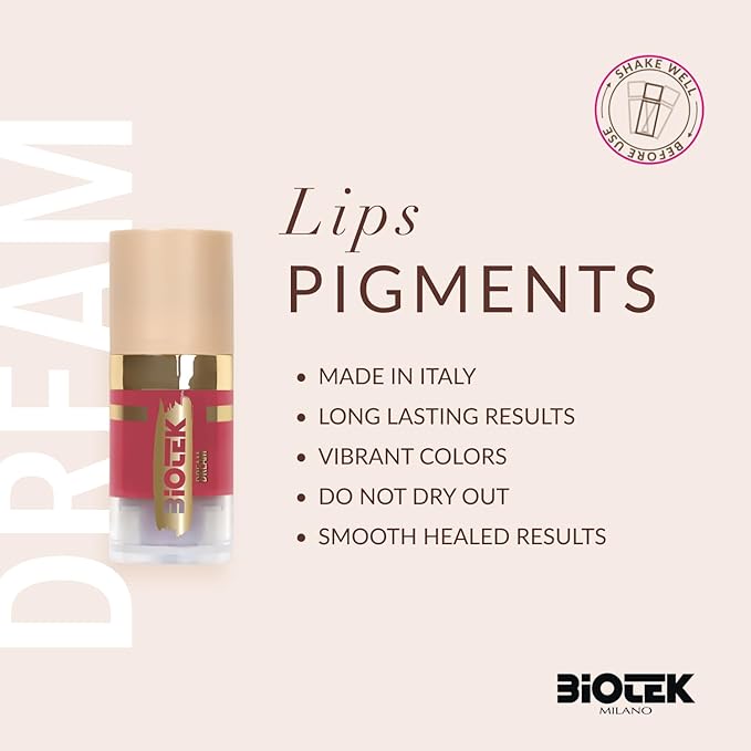 Biotek Lip Pigment for Permanent Makeup - Bright Cherry Color for Lip - Made in Italy - Dream 0,24 fl.oz.