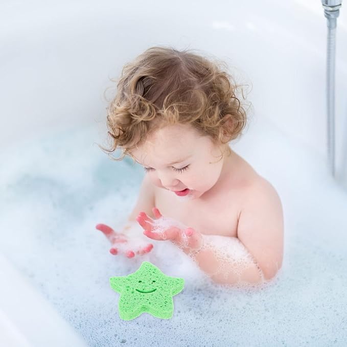 6pcs Bath Sponge Foam Loofah Sponge, Body Sponge for Shower Star Shaped Exfoliating Sponge Portable Body Scrubber