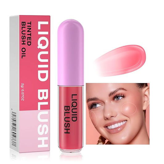 YCLUOYANG-Color Changing Blush Oil, Liquid Blush Oil for Cheeks, Long-lasting Color Pigments, Clear Blush For All Skin Tones