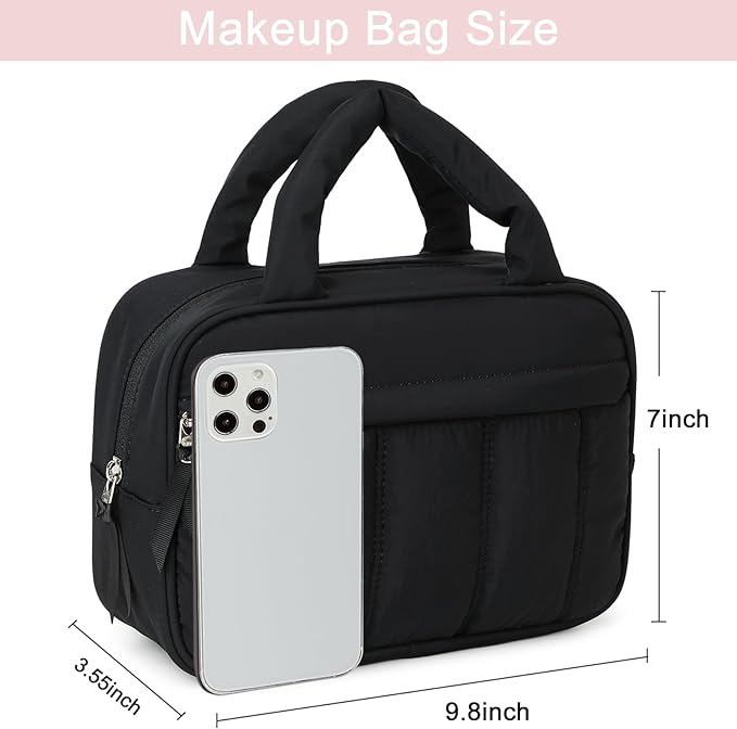 Makeup Bag for Women Cosmetic Bag Large Make Up Organizer Travel Toiletry Bags Waterproof Zipper Tote Pouch Purse for Girls