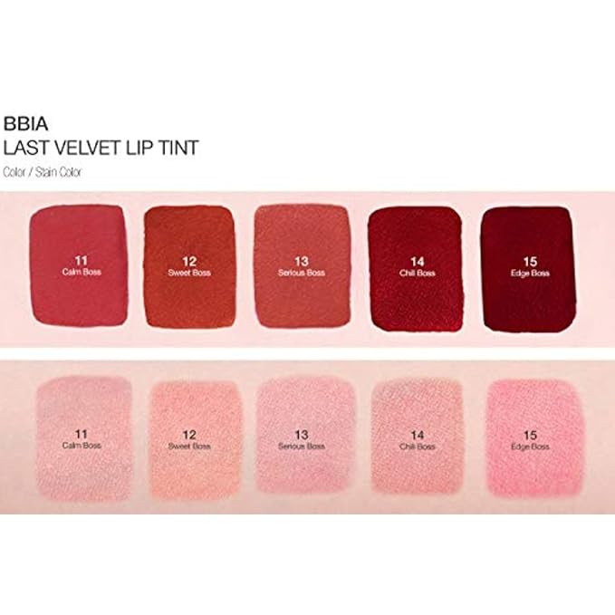 BBIA Last Velvet Lip Tint - Soft & Creamy Matte Finish Lip Stain, Blur Effect with Velvety Texture, Long-Lasting, High Pigment, Lightweight, Non-Drying, Korean Lip Makeup (13 SERIOUS BOSS)