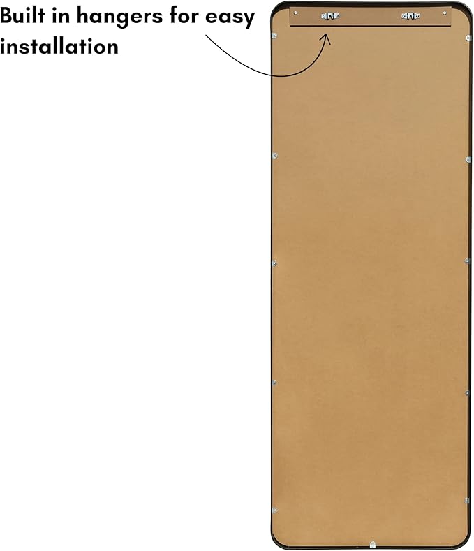 Americanflat 21x58 Full Length Mirror with Stand - Standing Mirrors with Durable Frame - Modern Mirror for Bathroom, Bedroom, Living Room - Mirrors for Wall Display and Home Decor - Black