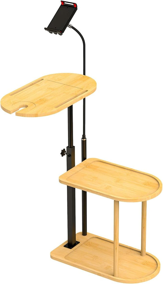 Linkidea Wooden Bathtub Tray with Tablet Holder, 3 Layer Multifunctional Rack Tray for Bathtub, Bathroom Accessories Suitable for Phone, Toiletries, Tablet Storage, Gift for House Warming New Home