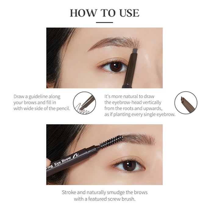 ETUDE Drawing Eye Brow - Gray Brown | Long-Lasting Eyebrow Pencil for Soft Textured Natural Daily Look Eyebrow, Korean Makeup, Kbeauty, Perfect for Gift