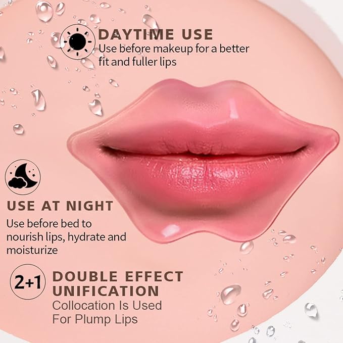 MEICOLY Moisturizing Lip Masks Crystal Collagen Eye Mask Gel Anti-Aging Eye Patches Dark Circle Remover 18 Packs with Box