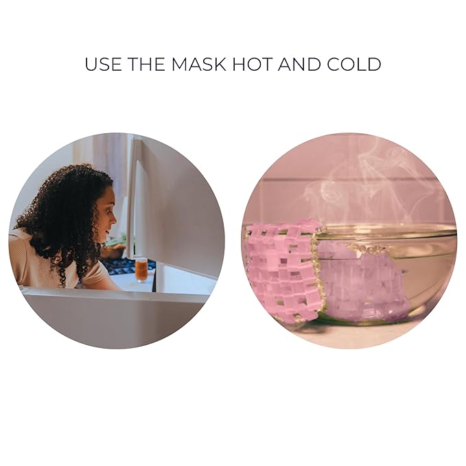 Alana Mitchell Rose Quartz Stone Eye Mask – Weighted Eye Mask to Eliminate Wrinkles, Puffiness, & Irritation – Headache and Migraine Relief Mask - 100% Rose Quartz for Hot & Cold Anti Aging Therapy