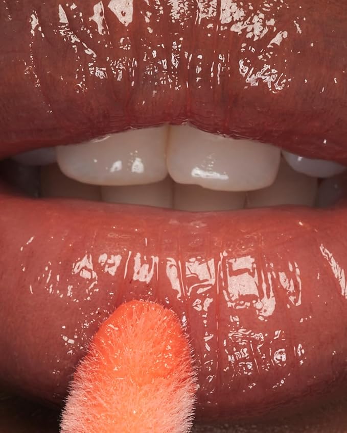 MAKE Beauty Serum Balm Hydrating Lip Oil. Vegan moisturizing lip gloss with plumping effect. Lip treatment cream for soft, smooth, shiny lips - Shade, Sun Flare