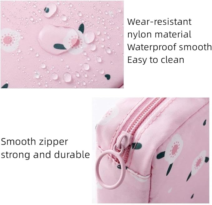 2PCS Mini Makeup Bag,Cute Pocket Cosmetic Bag,Portable Small Make Up Bags for Women,Travel Cosmetic Bag Small Makeup Pouch,Mini storage bag for Sanitary pad,coin,lipstick,jewelry