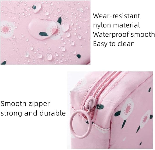 2PCS Mini Makeup Bag,Cute Pocket Cosmetic Bag,Portable Small Make Up Bags for Women,Travel Cosmetic Bag Small Makeup Pouch,Mini storage bag for Sanitary pad,coin,lipstick,jewelry