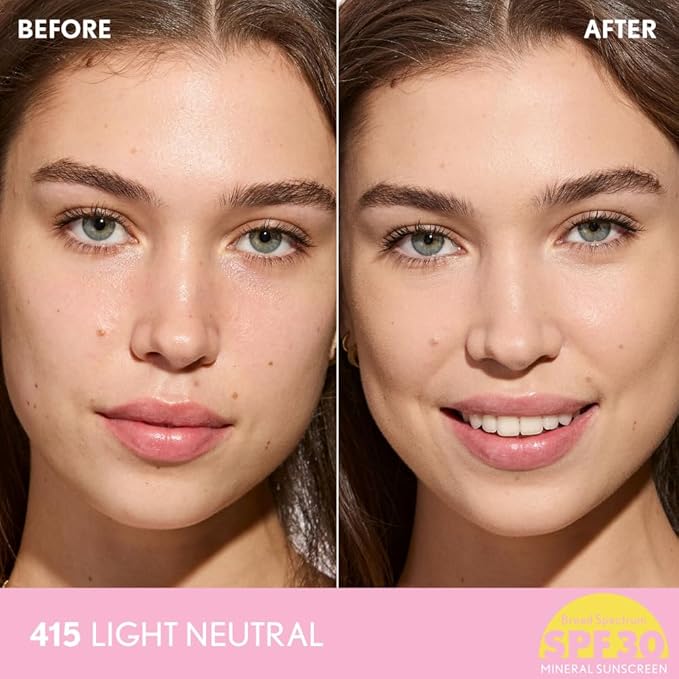 COVERGIRL Clean Fresh Blurring Skin Tint with SPF 30, 415 Light Neutral, Liquid Foundation, Soft Matte Finish, Smooths, Brightens, Blurs Pores, Mineral Sunscreen, Vegan Formula