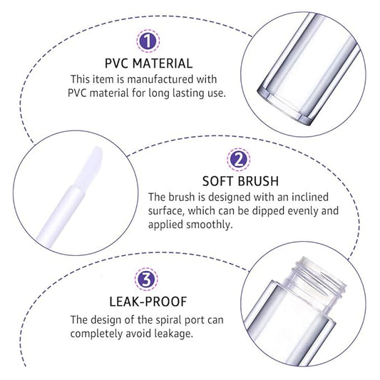 AMORIX 50 Pack Diamond Lip Gloss Tubes with Wand 5ml Empty Rhinestone Lip Gloss Containers Lipgloss Bottles Crystal Lip Gloss Supplies Kit + 3pcs Syringes + Labels for DIY Base