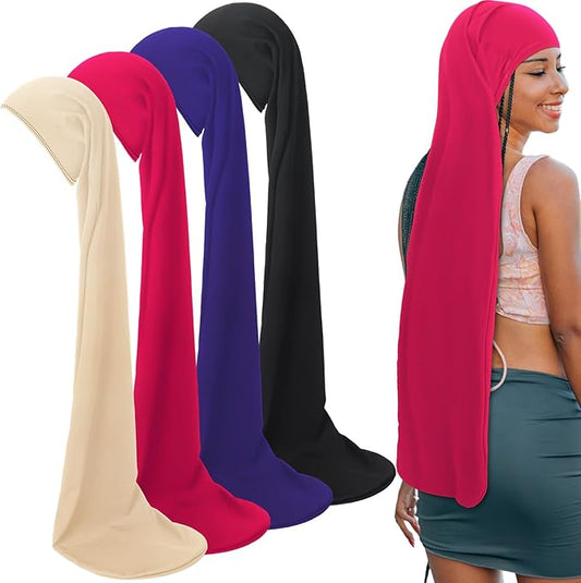 4 Pcs Jumbo Dreadlock Cap 37'' Hair Dreads Head Wrap Loc Wraps for Dreads Hair Accessories for Men Women Sleeping