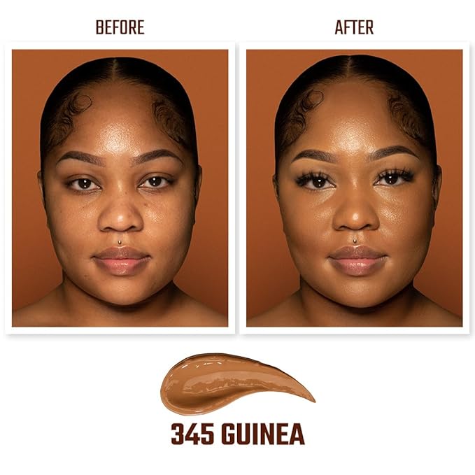 Juvia's Place I Am Magic Natural Radiance Foundation - 345Guinea - Full Coverage Liquid Foundation Makeup for Dry, Mature, Aging, and Combination Skin - Lightweight Longwear Base with Radiant Finish