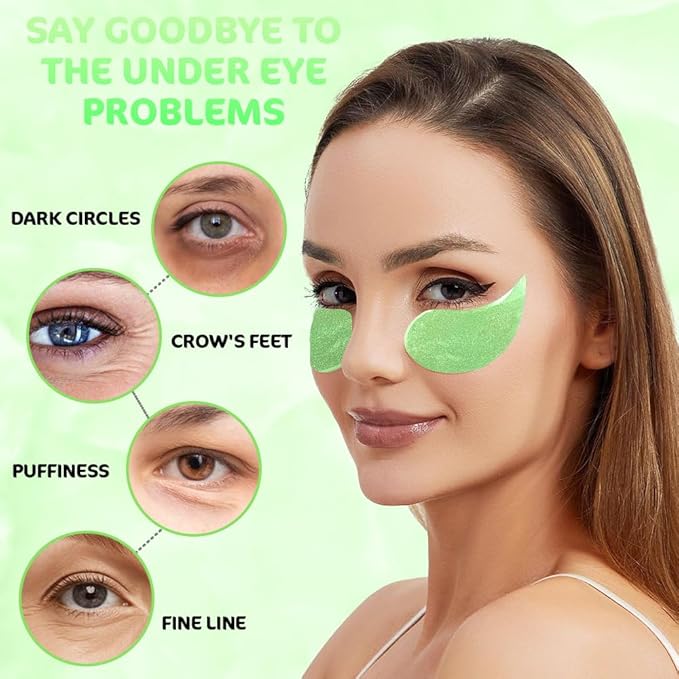 AMY'S DIARY 24K Gold Eye Mask Under Eye Patches (30 Pairs)- Puffy Eyes & Dark Circles Treatments,Reduce Under Eye Bags and Smooth Wrinkles,Eye Skin Care Pads With Collagen (Cucumber)