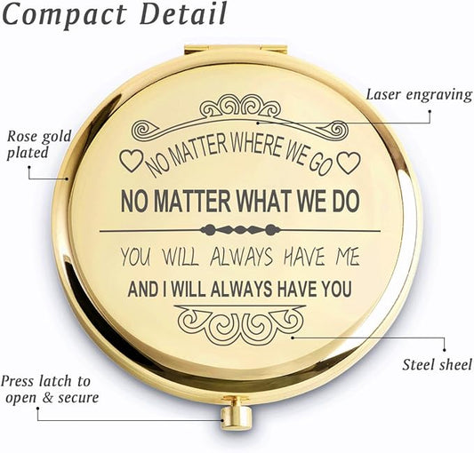 Personalized Gifts for Women Girls, Inspirational Compact Mirrors, 2025 Graduation Gifts for Her, Unique Mothers Day Birthday Gifts for Mom Sister Wife Daughter Niece, Friendship Gifts for Friends
