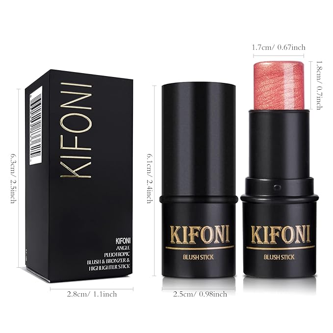 2 Pcs Cream Blush Sticks - Natural & Matte, Lightweight, Blendable Makeup Kit - Shimmer Blush (#01 Pink, #04 Fuchsia)