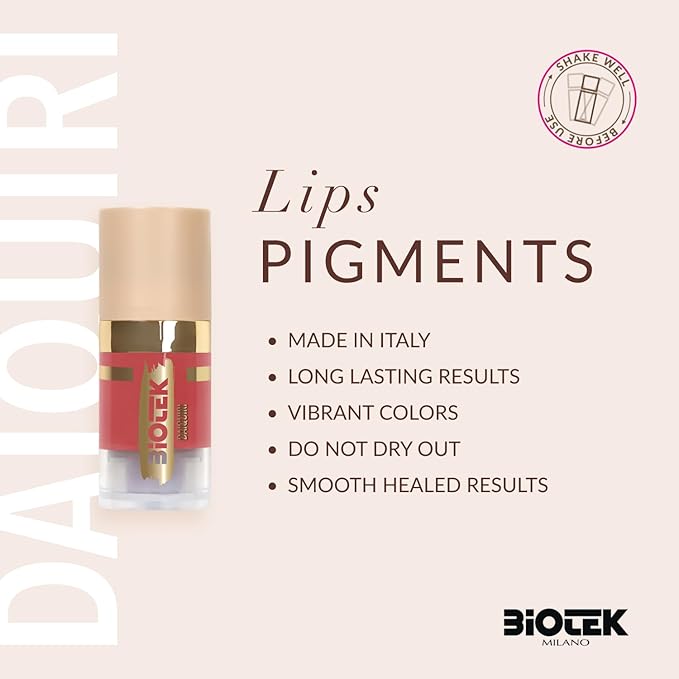 Biotek Lip Pigment for Permanent Makeup - Bright Coral Color for Lip - Made in Italy - Daiquiri 0,24 fl.oz.