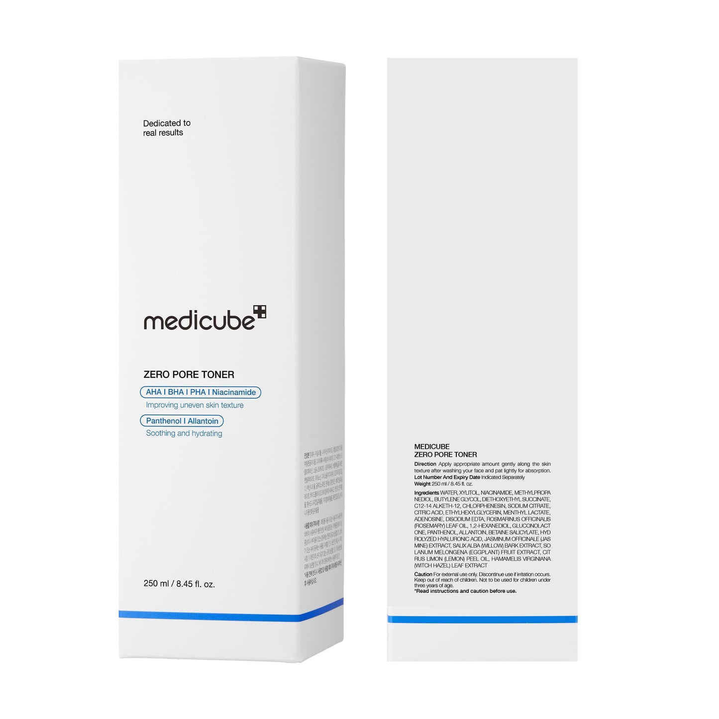 medicube Zero Pore Toner I Exfoliating & Hydrating Blue Bottle Water Toner with AHA, BHA, PHA, Niacinamide, and Panthenol | Korean Skin Care for Pores, Texture, and Moisture Care (8.45 fl. oz.)