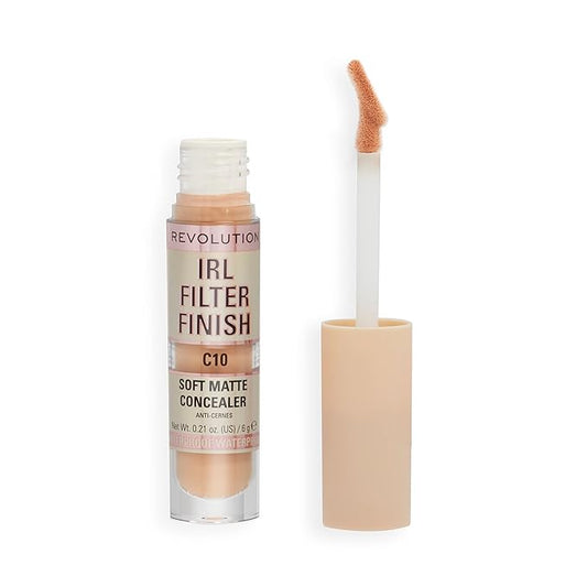 Revolution, IRL Filter Finish Concealer, Full Coverage, Oil-Free, Long-Lasting & Lightweight Formula, Infused with Hyaluronic Acid, Vegan & Cruelty-Free, C10, 0.21 oz