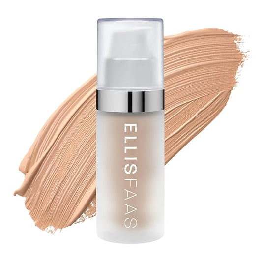 Ellis Faas Skin Veil Foundation Moisturizing Creamy Texture, Blurs Fine Lines & Wrinkles with Squalane & Hyaluronic Acid | Natural Finish Medium to Full Buildable Coverage (S102L Light Neutral Pink)
