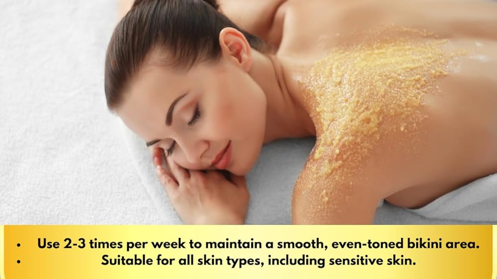 Bikini Area Exfoliator Exfoliating Body Scrub, Brightening Body Exfoliator Exfoliating Scrub, Bump Eraser KP Body Exfoliant Shower Scrub Ingrown Hair Treatment Razor Bump Treatment Body Scrubs 8 OZ