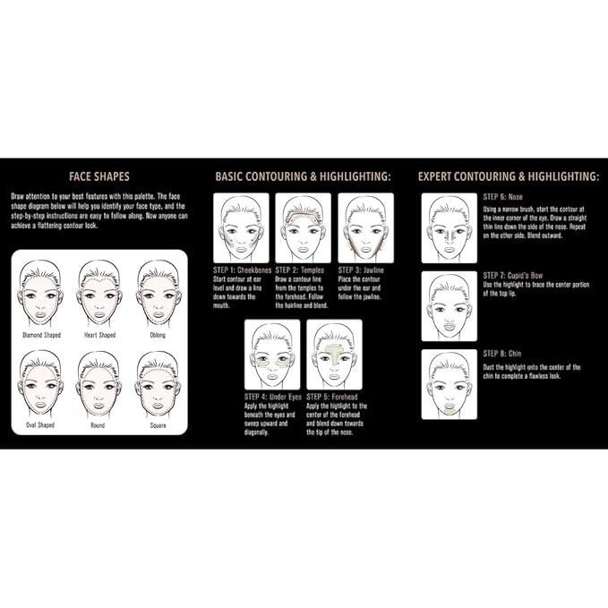 Elizabeth Mott Bronzer Contour Palette with Highlighting Powder – 6 Blendable Shades for Natural Glow – Long-Lasting, Lightweight, Cruelty-Free & Paraben-Free Makeup Contouring Kit for All Skin Tones